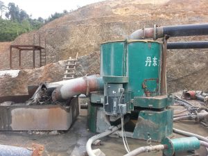 A centrifugal concentration machine at XXX Gold Mine in Southeast Asia